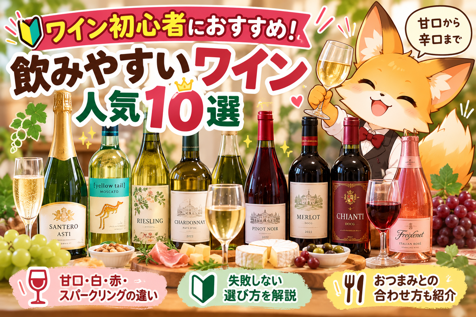 ワイン初心者におすすめの飲みやすいワイン人気10選